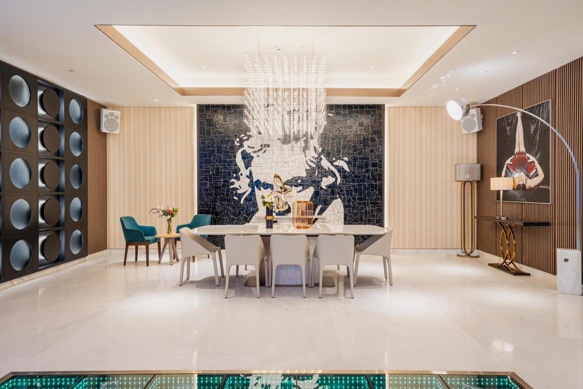 迪拜 Five Luxe酒店 外观 照片 Interior of the restaurant
